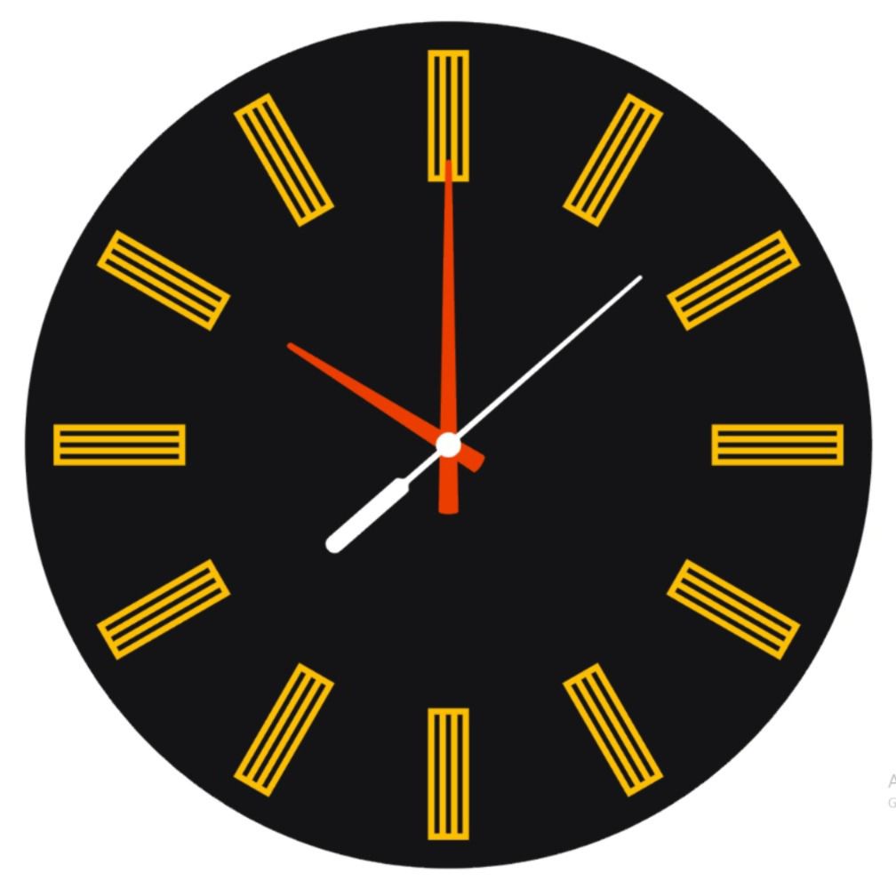 Black Aura Clock | Premium Acrylic Material |